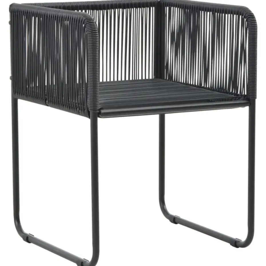 vidaXL - 4-zits Tuinset met kussens - Zwart PE rattan en staal - 160x80 cm
