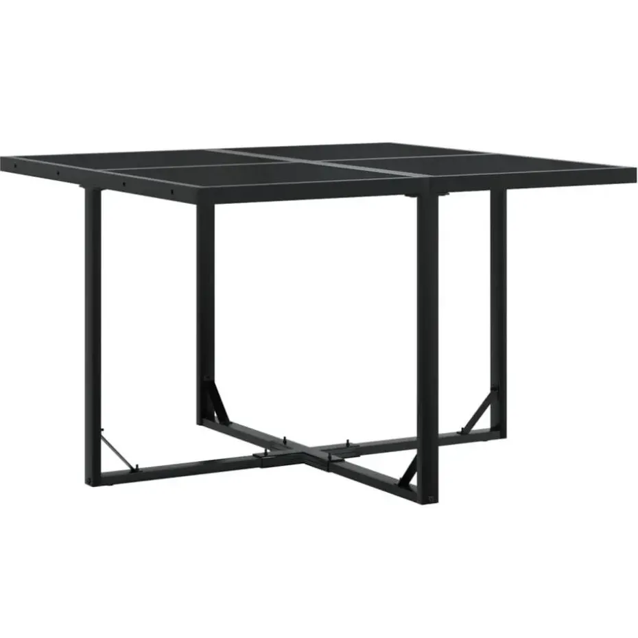 vidaXL - 4-zits Tuinset wit kussens - Inklapbaar - Zwart PE rattan - 110x107 cm