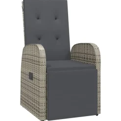 vidaXL - Zitstoel - Grijs - Poly rattan