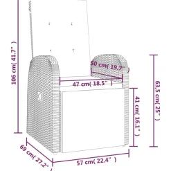 vidaXL - Zitstoel - Grijs - Poly rattan