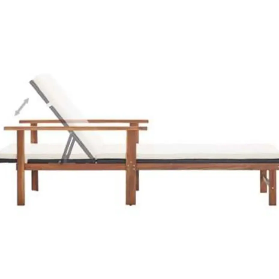 vidaXL - Zonnebed - Zwart - Poly rattan