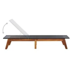 vidaXL - Zonnebed - Zwart - Poly rattan