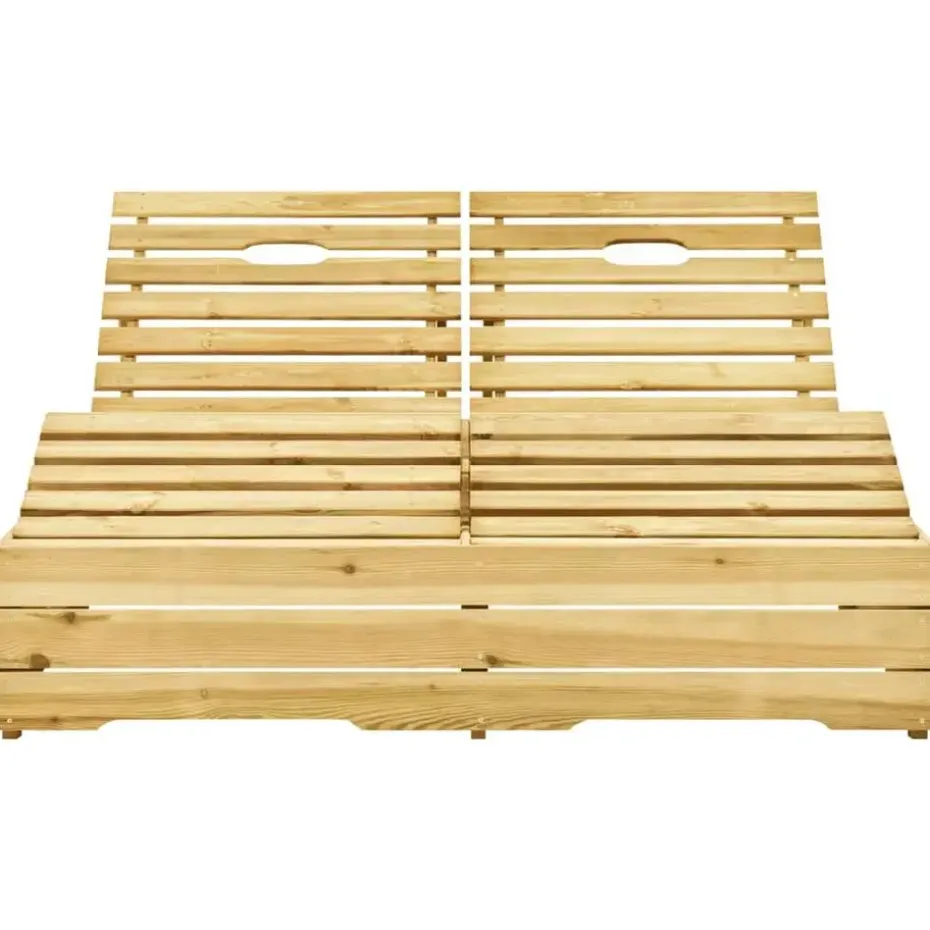 vidaXL - Zonnestoel - Beige - Grenenhout