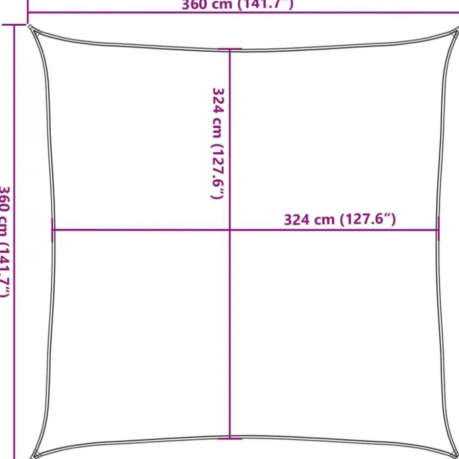 vidaXL - Zonnezeil - Antraciet - 3.6 x 3.6 m