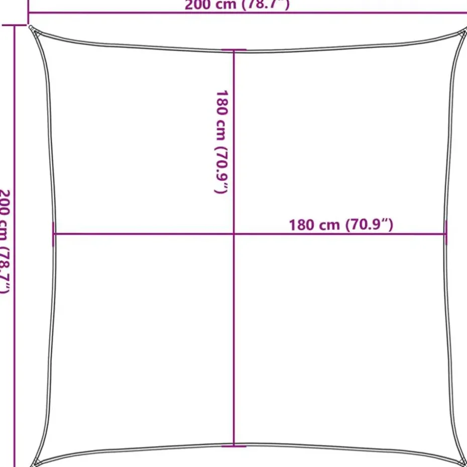 vidaXL - Zonnezeil - Antraciet - 2 x 2 m