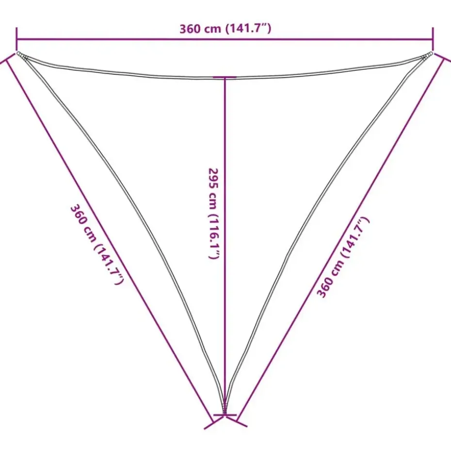 vidaXL - Zonnezeil - Crème - 3.6 x 3.6 x 3.6 m