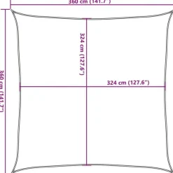vidaXL - Zonnezeil - Wit - 3.6 x 3.6 m