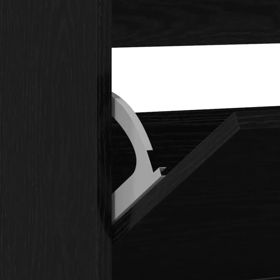 vidaXL - Zwart Schoenenkast met 2 vakken - Bewerkt hout - 80x21x87.5 cm