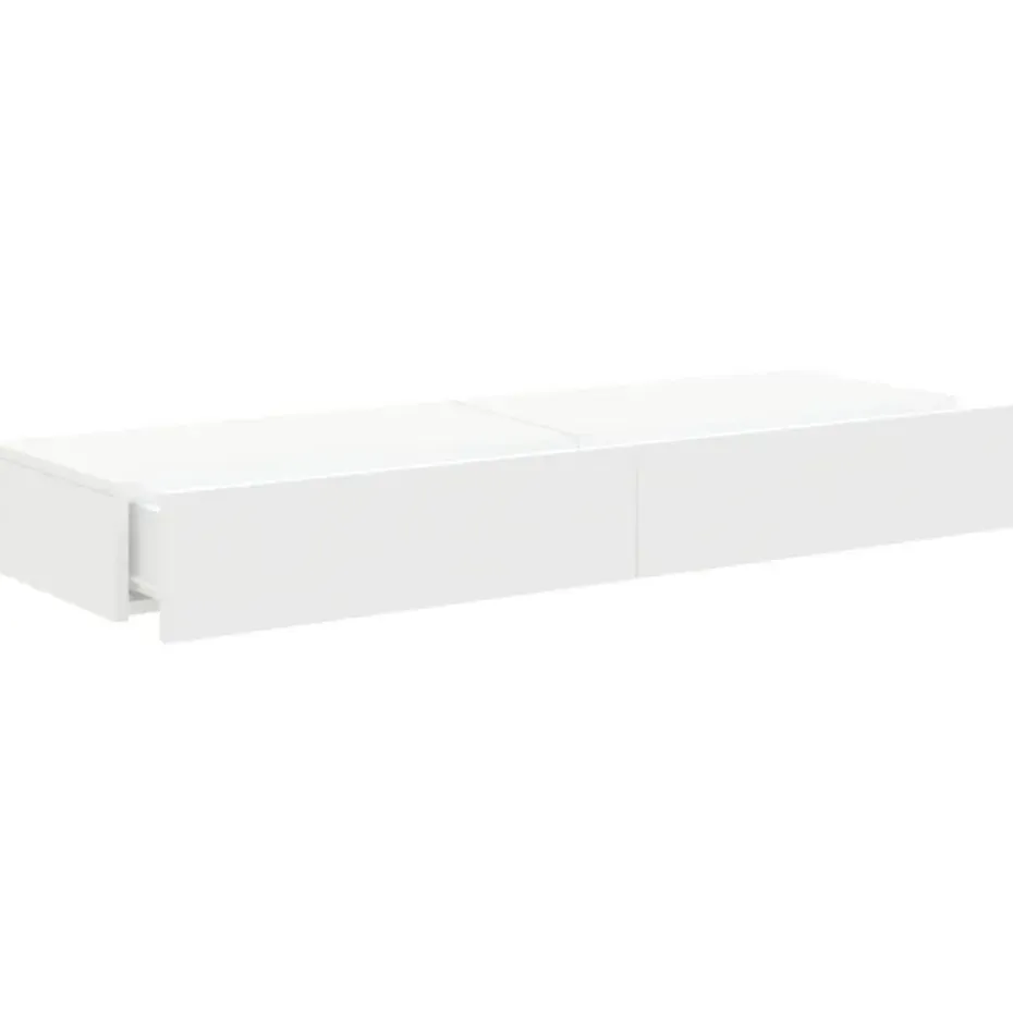 vidaXL - Zwevend LED TV-meubel met lade - Wit - Hout - 60x35x15.5 cm - 2 stuks