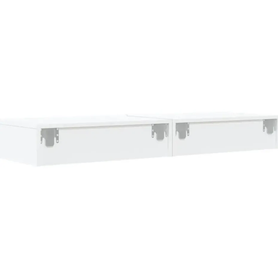 vidaXL - Zwevend LED TV-meubel met lade - Wit - Hout - 60x35x15.5 cm - 2 stuks