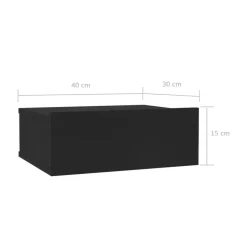 vidaXL - Zwevend Nachtkastje - Zwart - Bewerkt hout - 2 stuks