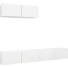 vidaXL - Zwevend TV-meubel met 1 deur - Wit - Hout - 100x30x30 cm - 3 stuks
