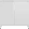 VIDAXL Badkamerkast 60x33x61 cm spaanplaat hoogglans wit