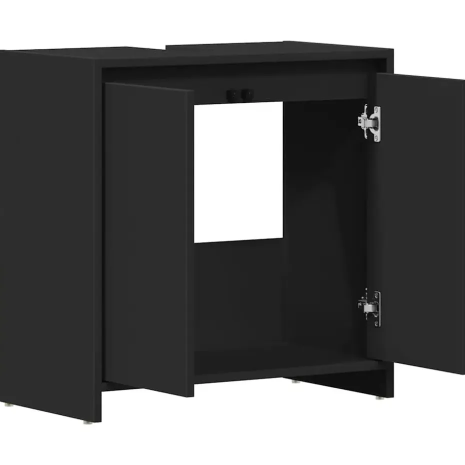 VIDAXL Badkamerkast 60x33x61 cm spaanplaat zwart