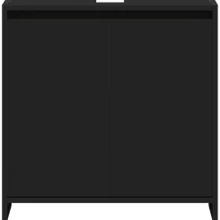 VIDAXL Badkamerkast 60x33x61 cm spaanplaat zwart