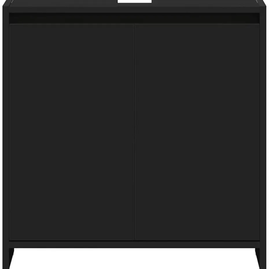VIDAXL Badkamerkast 60x33x61 cm spaanplaat zwart