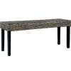 vidaXL Bankje 110 cm natuurlijk kubu rattan en massief mangohout zwart
