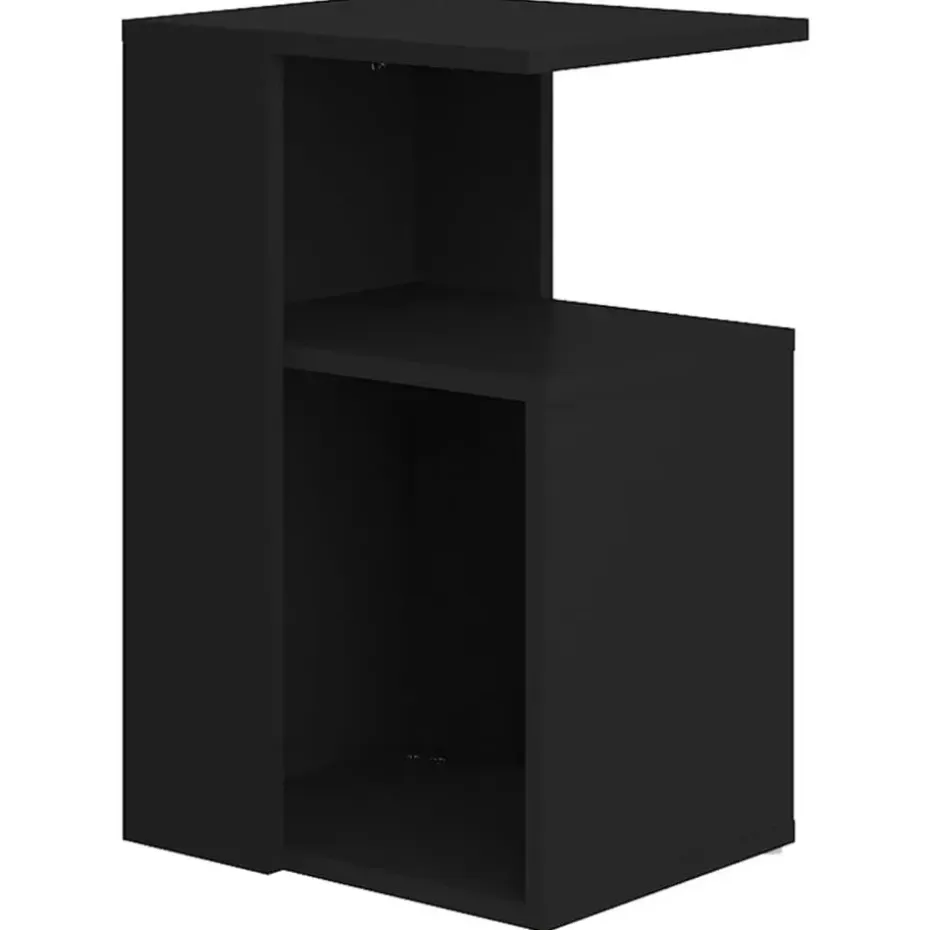 vidaXL Bijzettafel - Modern - Zwart - Bewerkt hout - 36x30x56 cm