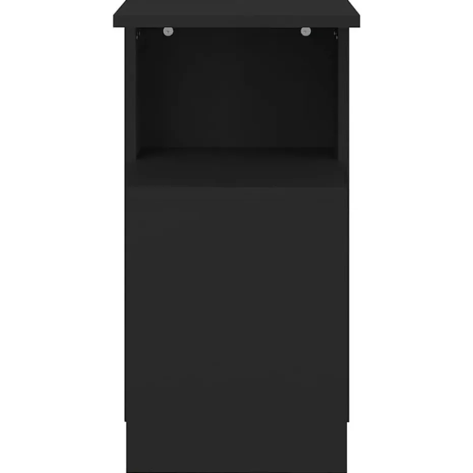 vidaXL Bijzettafel - Modern - Zwart - Bewerkt hout - 36x30x56 cm