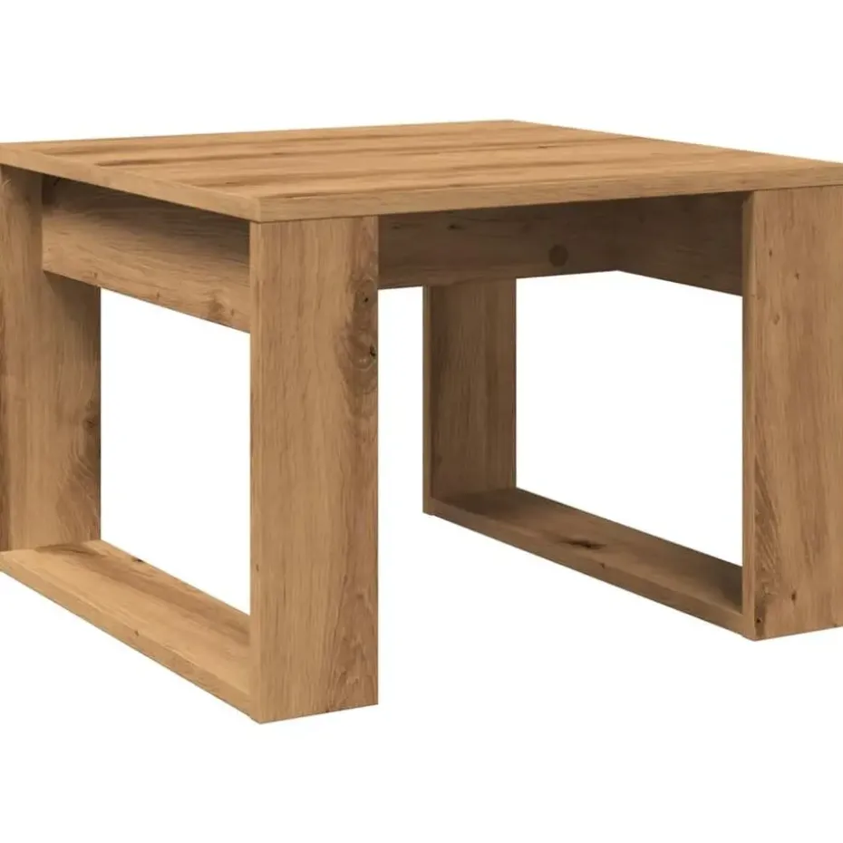 vidaXL Bijzettafel - Salontafel - U-porten - Artisanaal eiken - 50x50x35 cm