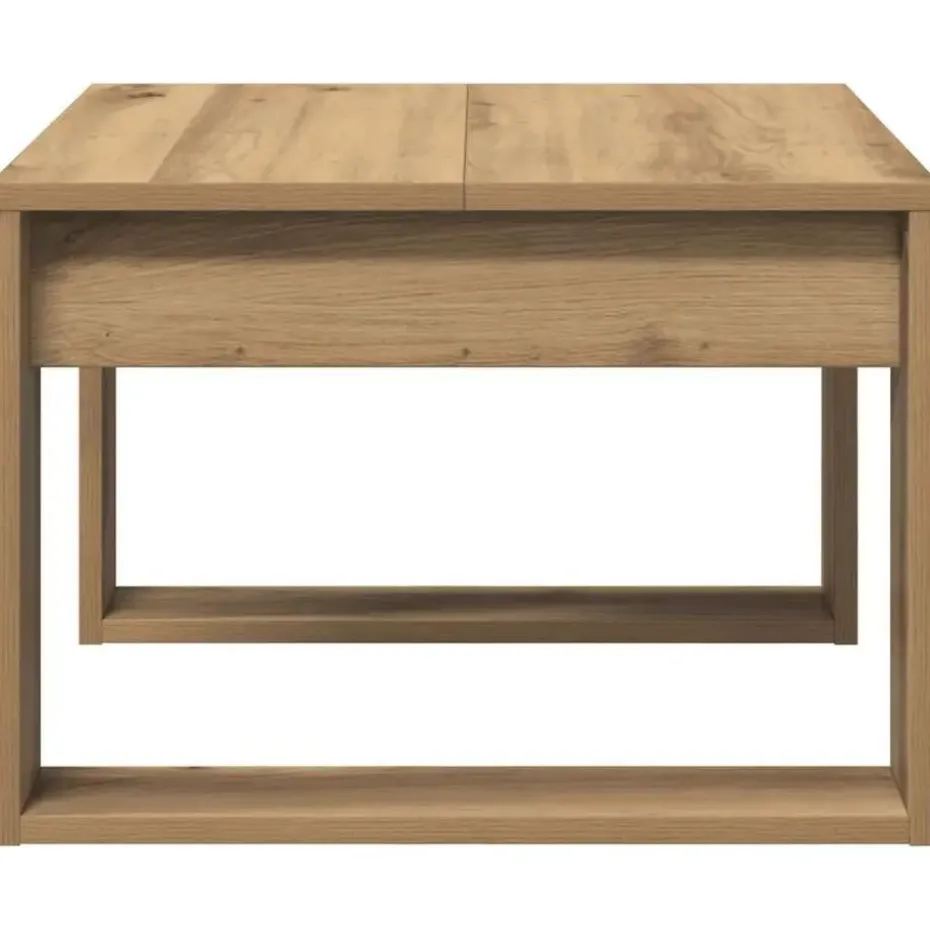 vidaXL Bijzettafel - Salontafel - U-porten - Artisanaal eiken - 50x50x35 cm