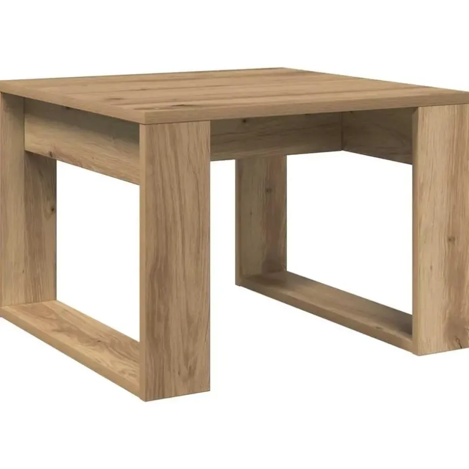 vidaXL Bijzettafel - Salontafel - U-porten - Artisanaal eiken - 50x50x35 cm