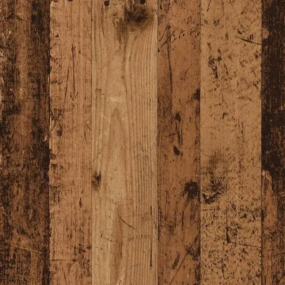 vidaXL Bijzettafel met opbergruimte - Oud hout - Bewerkt hout - 50x26x50 cm