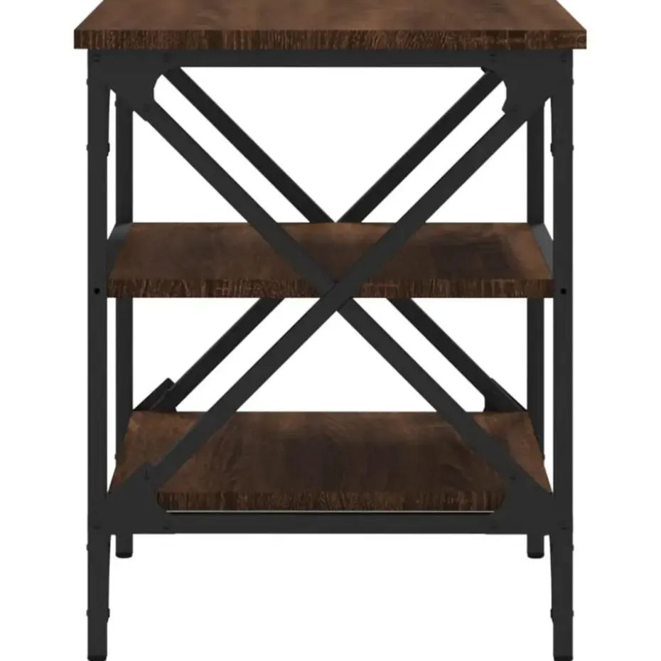 vidaXL Bijzettafels - Industrieel - Bruin eiken - Hout - 40x42x50 cm - Set van 2