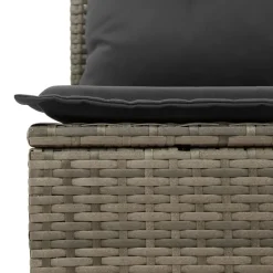 vidaXL 5-delige Loungeset met kussens en kruk - hout armsteun - Grijs