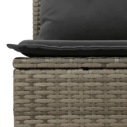 vidaXL 6-delige Loungeset met kussens en hout armsteun - Grijs