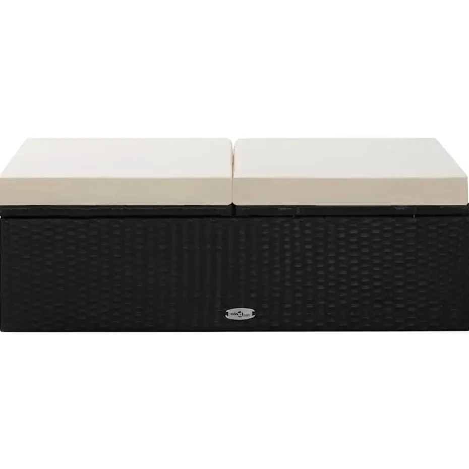 VIDAXL 2-delige Loungeset met kussens poly rattan zwart