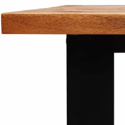 vidaXL Eettafel - Rechthoekige tafel - Massief acaciahout en staal - 200x90 cm