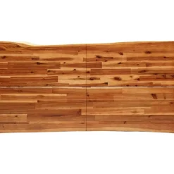 vidaXL Eettafel - Rechthoekige tafel - Massief acaciahout en staal - 160x80 cm