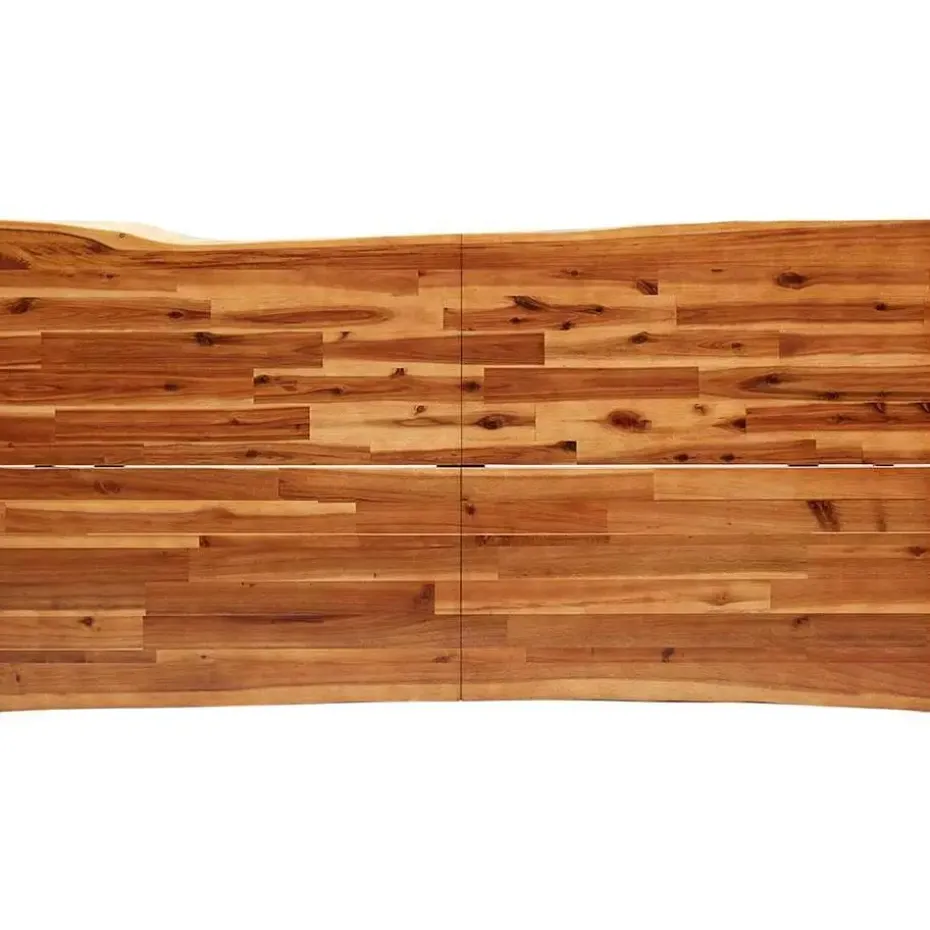 vidaXL Eettafel - Rechthoekige tafel - Massief acaciahout en staal - 160x80 cm