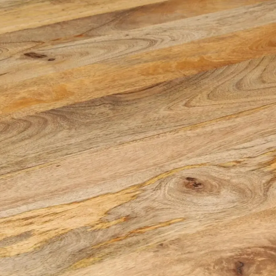 vidaXL Eettafel - Ronde tafel - Bruin&zwart - Massief mangohout&ijzer - Ø110 cm