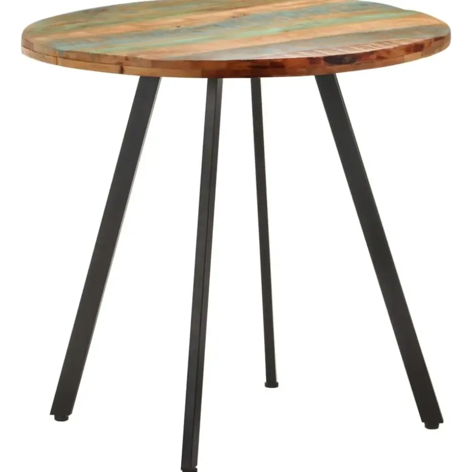 vidaXL Eettafel - Ronde tafel - Massief gerecycled hout en ijzer - Ø80 cm