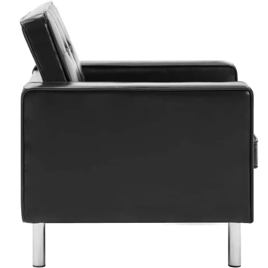 vidaXL Fauteuils kunstleer zwart