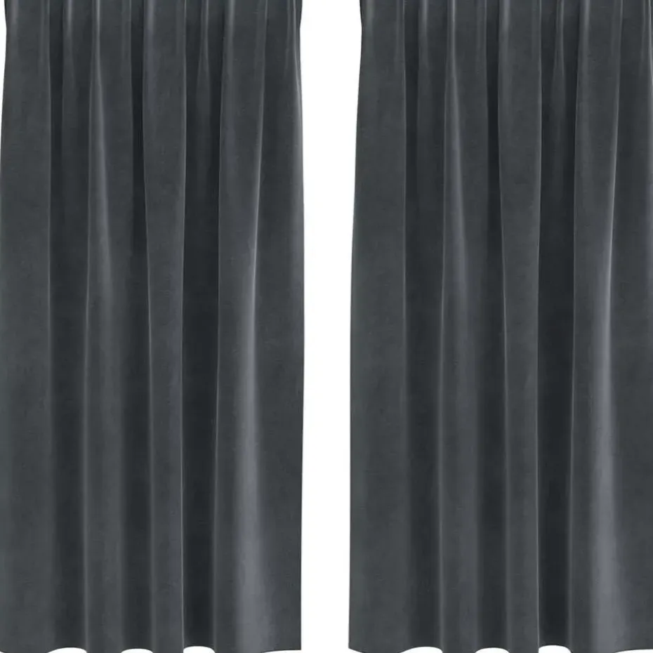 vidaXL Gordijnen - Verduisterend - Lichtgrijs - 140x175 cm - Fluweel - 2 Stuks