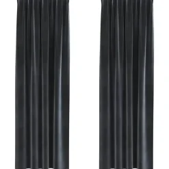 vidaXL Gordijnen - Verduisterend - Donkergrijs - 140x225 cm - Fluweel - 2 Stuks
