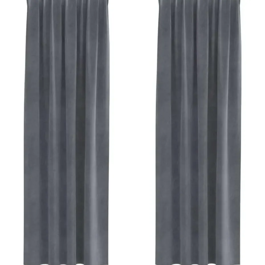vidaXL Gordijnen - Verduisterend - Lichtgrijs - 140x260 cm - Fluweel - 2 Stuks