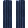vidaXL Gordijnen met ringen - Donkerblauw - 140x225 cm - Fluweel - 2 Stuks