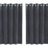 vidaXL Gordijnen met ringen - Lichtgrijs - 140x140 cm - Fluweel - 2 Stuks