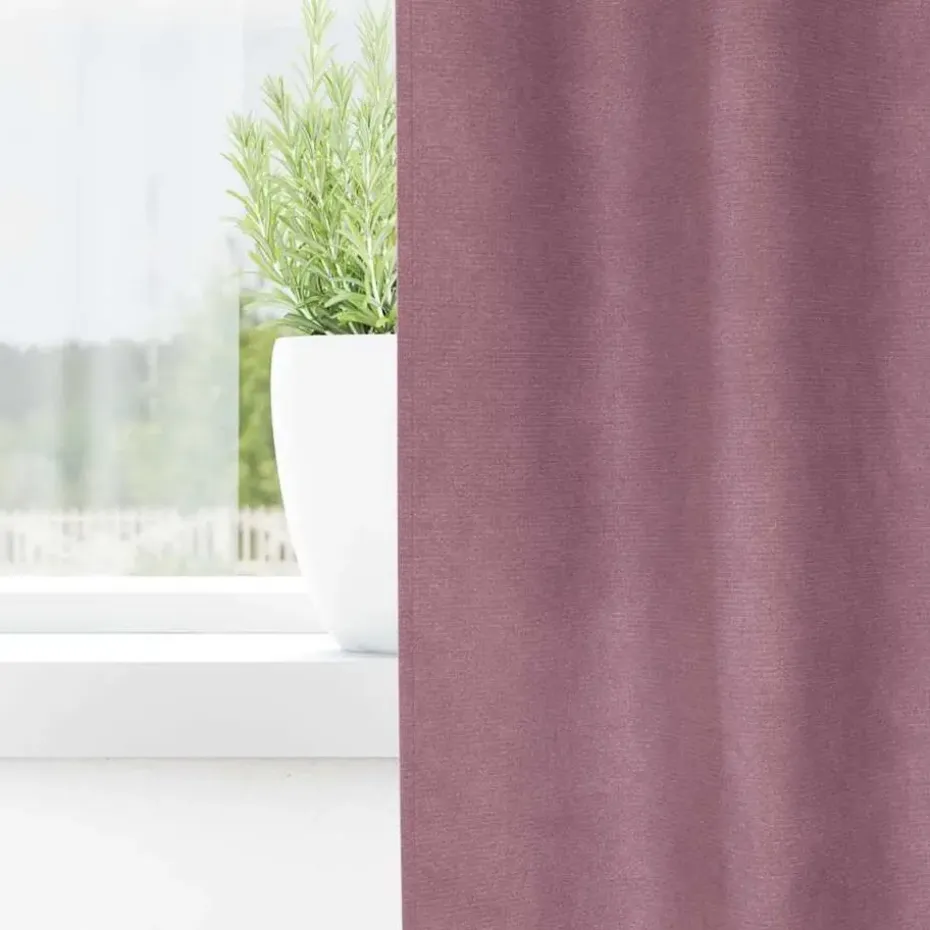 vidaXL Gordijnen met ringen - Donkerroze - 140x245 cm - Fluweel - 2 Stuks