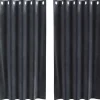 vidaXL Gordijnen met ringen - Donkergrijs - 140x175 cm - Fluweel - 2 Stuks