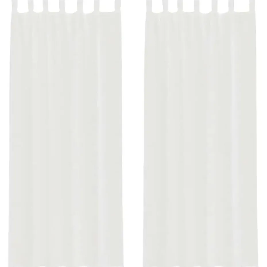 vidaXL Gordijnen van voile met lussen - Wit - 140x260 cm - Stof - 2 Stuks