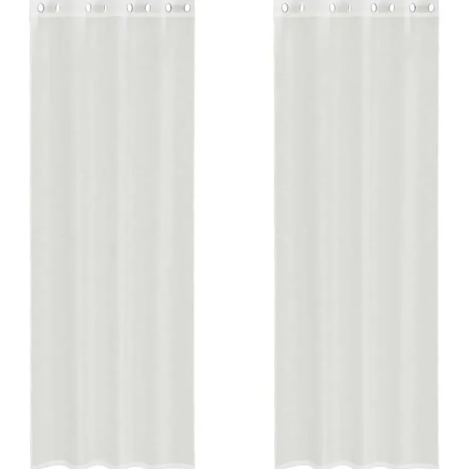 vidaXL Gordijnen van voile met ringen - Wit - 140x260 cm - Stof - 2 Stuks