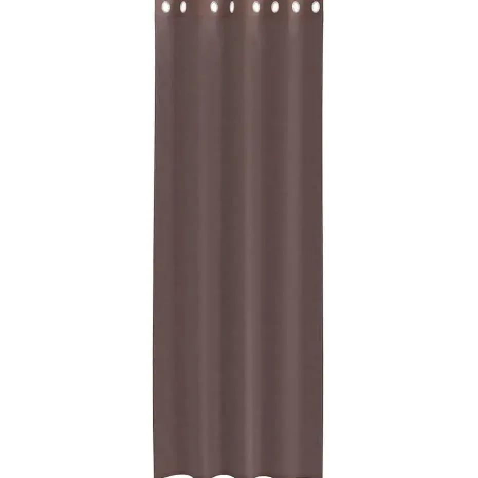 vidaXL Gordijnen van voile met ringen - Bruin - 140x260 cm - Stof - 2 Stuks