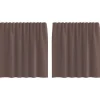 vidaXL Gordijnen van voile met roedezakken - Bruin - 140x140 cm - Stof - 2 Stuks