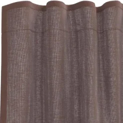 vidaXL Gordijnen van voile met roedezakken - Bruin - 140x140 cm - Stof - 2 Stuks