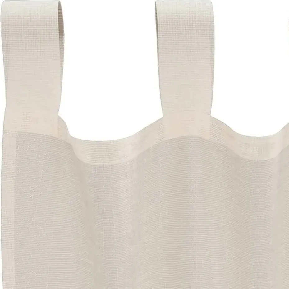 vidaXL Gordijnen van voile met lussen - Crème - 140x225 cm - Stof - 2 Stuks